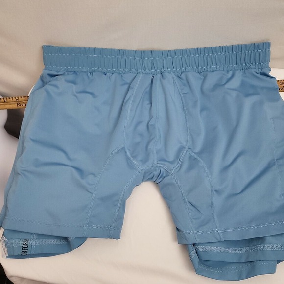 Vital Proteins Mens Sky Blue Elastic Waist Double Layer Athletic Shorts Size 2XL - Picture 3 of 9